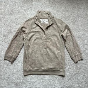 J. Crew Taupe Tan Rumpled French Terry Pullover Sweatshirt S